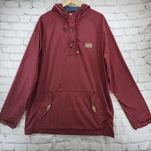 Dravus Jacket Mens Sz XL Maroon Pull Over Canvas Hooded Headed Nowhere